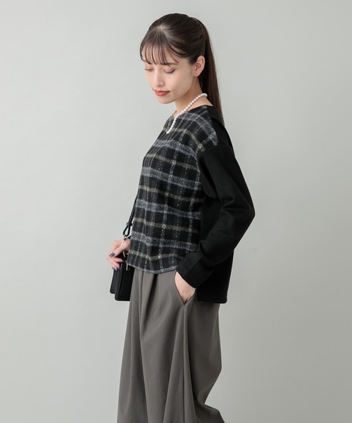 malla（マーラ）の「malla ニードルチェックイタリアプルオーバー（Tシャツ/カットソー・レディース・ホワイト/ブラック・FREE）」の13枚目の写真