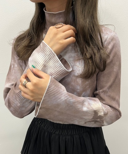 nemne store(ネンネストア)の「フレアスリーブハイネックリブニットソー(Tシャツ/カットソー・レディース・ブラウン/アイボリー/ブラック・フリー)」の18枚目の写真
