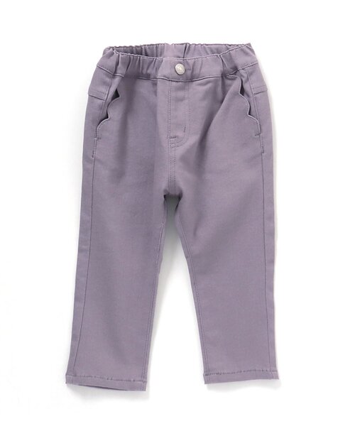 apres les cours（アプレレクール）の「スカラップポケットパンツ 10分丈（その他パンツ・キッズ・ブラウン/インディゴブルー/カーキ/ラベンダー/ピンク・80/90/100/110/120/130/140）」の4枚目の写真