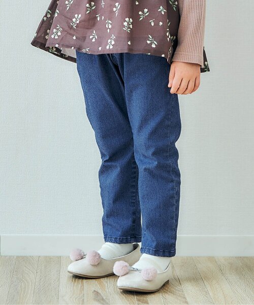 apres les cours（アプレレクール）の「スカラップポケットパンツ 10分丈（その他パンツ・キッズ・ブラウン/インディゴブルー/カーキ/ラベンダー/ピンク・80/90/100/110/120/130/140）」の3枚目の写真