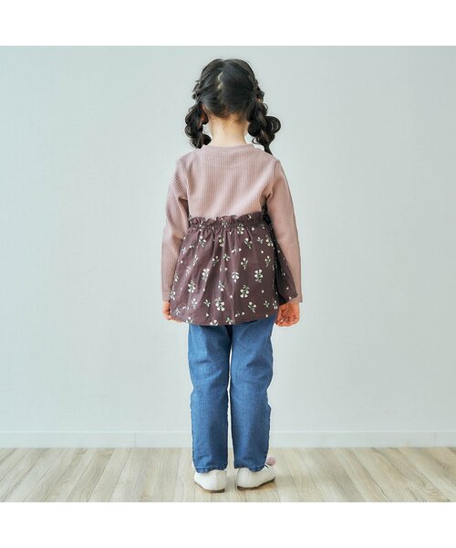 apres les cours（アプレレクール）の「スカラップポケットパンツ 10分丈（その他パンツ・キッズ・ブラウン/インディゴブルー/カーキ/ラベンダー/ピンク・80/90/100/110/120/130/140）」の9枚目の写真