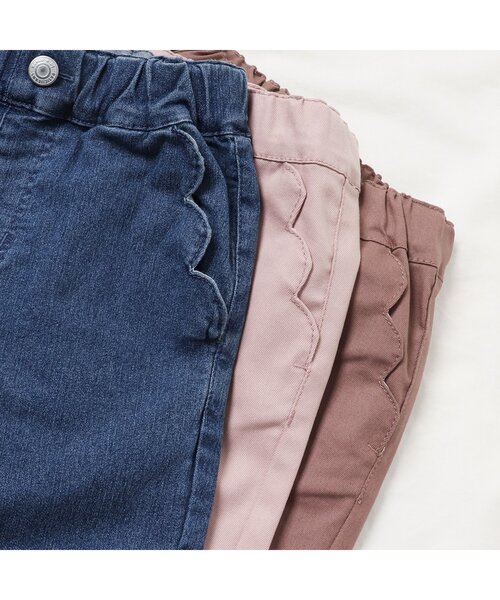 apres les cours（アプレレクール）の「スカラップポケットパンツ 10分丈（その他パンツ・キッズ・ブラウン/インディゴブルー/カーキ/ラベンダー/ピンク・80/90/100/110/120/130/140）」の12枚目の写真