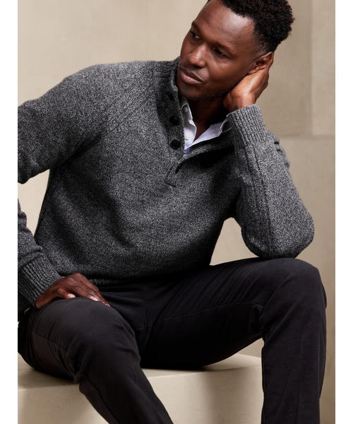 Banana Republic(バナナリパブリック)の「モックネック セーター(ニット/セーター・メンズ・ワイン/ライトブルー/グレー/カーキ・M/XL/L/S)」の2枚目の写真