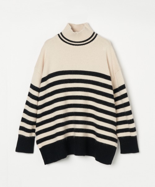 HELIOPOLE(エリオポール)の「ANNA HIGH NECK BORDER(ニット/セーター・レディース・アイボリー/ブラック・38)」の2枚目の写真