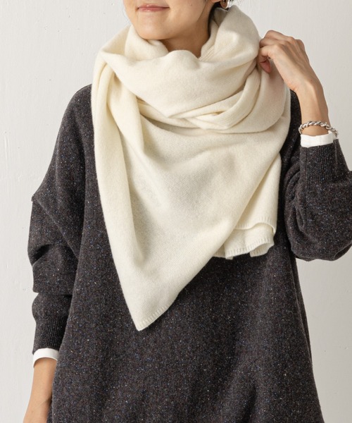 BEARDSLEY（ビアズリー）の「ニットストール（ストール/ショール・レディース・ブラック/アイボリー/カーキ・FREE）」の10枚目の写真