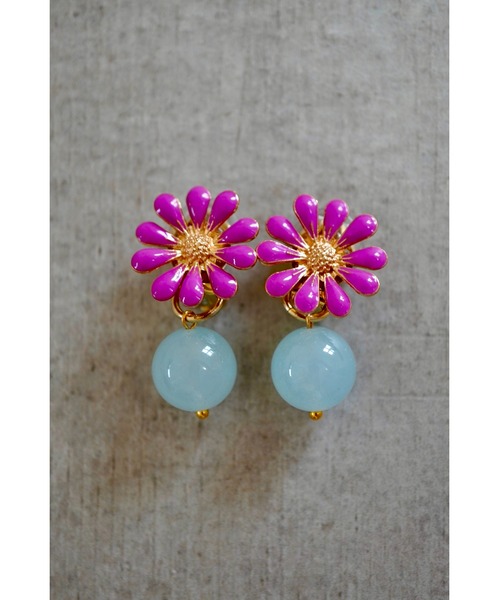 tone（トーン）の「【Agaro】No.263　 天然石とお花の痛くなりにくいイヤリング(MA)（イヤリング・レディース・ブルー/イエロー/ブラウン/ピンク/その他1/ブラック/ホワイト/パープル/レッド/その他3/その他2/その他4/その他5/その他6/グリーン/その他8/その他7/その他9/その他10/その他11・FREE）」の14枚目の写真