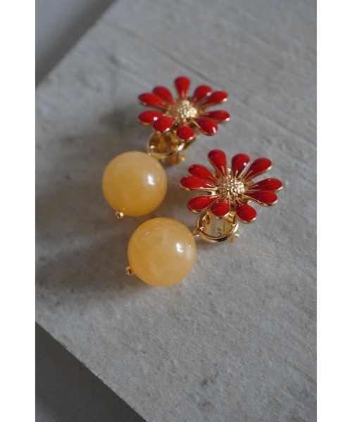 tone（トーン）の「【Agaro】No.263　 天然石とお花の痛くなりにくいイヤリング(MA)（イヤリング・レディース・ブルー/イエロー/ブラウン/ピンク/その他1/ブラック/ホワイト/パープル/レッド/その他3/その他2/その他4/その他5/その他6/グリーン/その他8/その他7/その他9/その他10/その他11・FREE）」の9枚目の写真