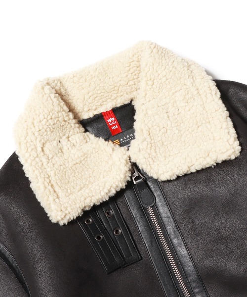 Alpha Industries(アルファインダストリーズ)の「ALPHA INDUSTRIES/アルファインダストリーズ B-3 FAKE MOUTON フライトジャケット(ムートンコート・メンズ・ブラック/ブラウン・M/L/XL)」の20枚目の写真