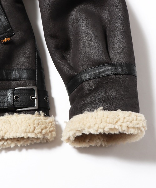Alpha Industries(アルファインダストリーズ)の「ALPHA INDUSTRIES/アルファインダストリーズ B-3 FAKE MOUTON フライトジャケット(ムートンコート・メンズ・ブラック/ブラウン・M/L/XL)」の18枚目の写真