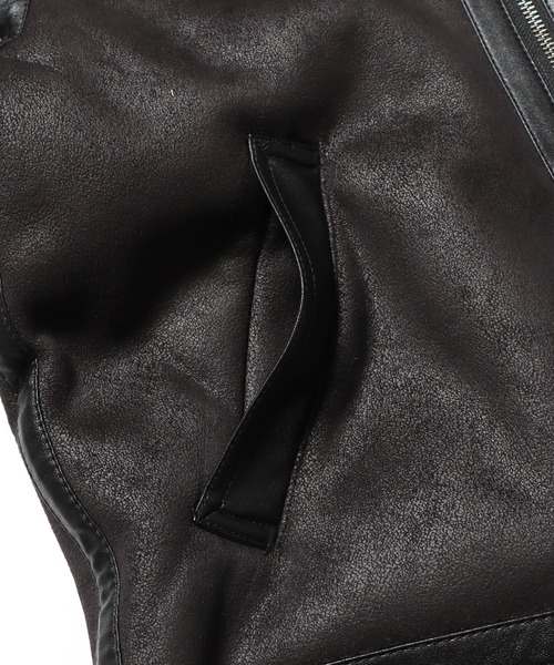 Alpha Industries(アルファインダストリーズ)の「ALPHA INDUSTRIES/アルファインダストリーズ B-3 FAKE MOUTON フライトジャケット(ムートンコート・メンズ・ブラック/ブラウン・M/L/XL)」の7枚目の写真