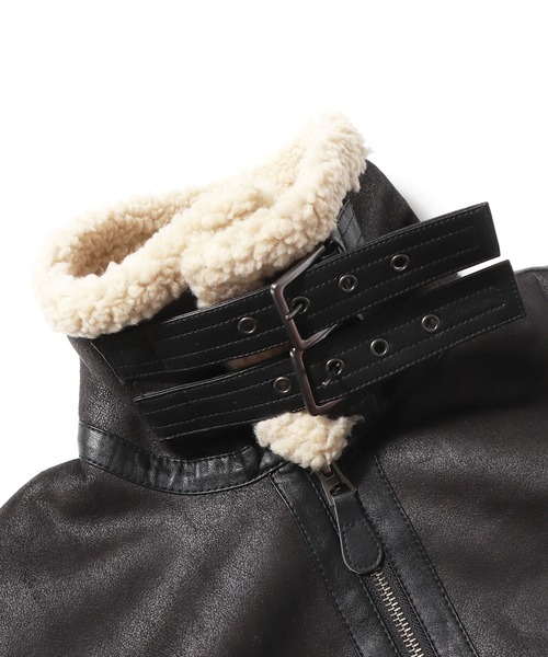 Alpha Industries(アルファインダストリーズ)の「ALPHA INDUSTRIES/アルファインダストリーズ B-3 FAKE MOUTON フライトジャケット(ムートンコート・メンズ・ブラック/ブラウン・M/L/XL)」の12枚目の写真