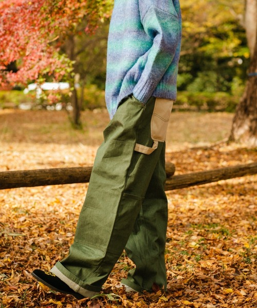 WudgeBoy（ワッジボーイ）の「double knee color denim（デニムパンツ・レディース・カーキ/ブラウン・MEDIUM/LARGE）」の9枚目の写真