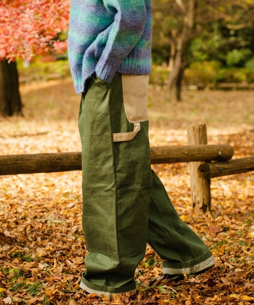 WudgeBoy（ワッジボーイ）の「double knee color denim（デニムパンツ・レディース・カーキ/ブラウン・MEDIUM/LARGE）」の11枚目の写真