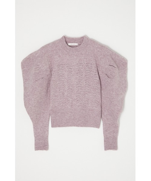 MOUSSY（マウジー）の「EYELET KNIT トップス（ニット/セーター・レディース・ライトパープル/ベージュ/カーキ・FREE）」の3枚目の写真