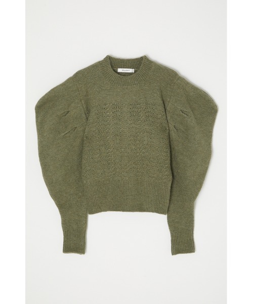 MOUSSY（マウジー）の「EYELET KNIT トップス（ニット/セーター・レディース・ライトパープル/ベージュ/カーキ・FREE）」の7枚目の写真