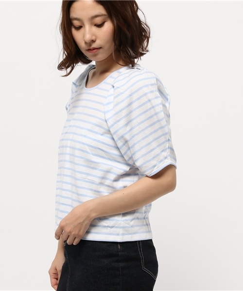 OUTLET(アウトレット)の「【mystic】ボーダータックラグランプルオーバー(Tシャツ/カットソー・レディース・サックスブルー・FREE)」の3枚目の写真