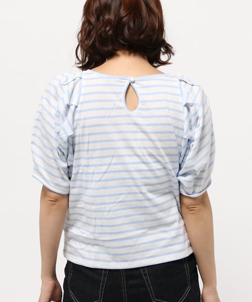 OUTLET(アウトレット)の「【mystic】ボーダータックラグランプルオーバー(Tシャツ/カットソー・レディース・サックスブルー・FREE)」の4枚目の写真