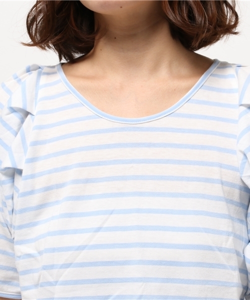 OUTLET(アウトレット)の「【mystic】ボーダータックラグランプルオーバー(Tシャツ/カットソー・レディース・サックスブルー・FREE)」の5枚目の写真