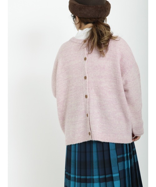 Samansa Mos2（サマンサ モスモス）の「引き揃え前後2WAYニットカーディガン（カーディガン/ボレロ・レディース・グリーン/パープル/ブルー/モカ/チャコール/ベージュ・ﾌﾘ-）」の6枚目の写真