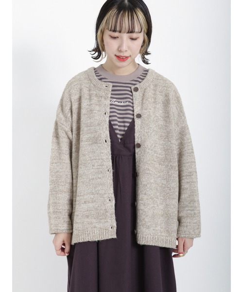 Samansa Mos2（サマンサ モスモス）の「引き揃え前後2WAYニットカーディガン（カーディガン/ボレロ・レディース・グリーン/パープル/ブルー/モカ/チャコール/ベージュ・ﾌﾘ-）」の14枚目の写真