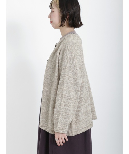Samansa Mos2（サマンサ モスモス）の「引き揃え前後2WAYニットカーディガン（カーディガン/ボレロ・レディース・グリーン/パープル/ブルー/モカ/チャコール/ベージュ・ﾌﾘ-）」の13枚目の写真