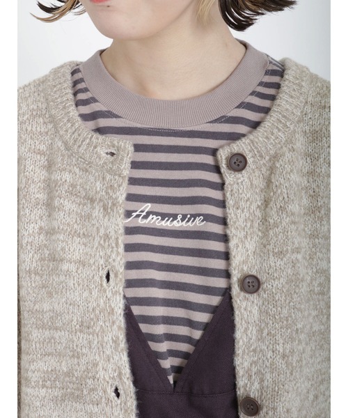 Samansa Mos2（サマンサ モスモス）の「引き揃え前後2WAYニットカーディガン（カーディガン/ボレロ・レディース・グリーン/パープル/ブルー/モカ/チャコール/ベージュ・ﾌﾘ-）」の11枚目の写真