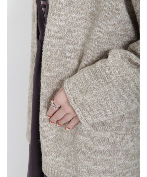 Samansa Mos2（サマンサ モスモス）の「引き揃え前後2WAYニットカーディガン（カーディガン/ボレロ・レディース・グリーン/パープル/ブルー/モカ/チャコール/ベージュ・ﾌﾘ-）」の9枚目の写真