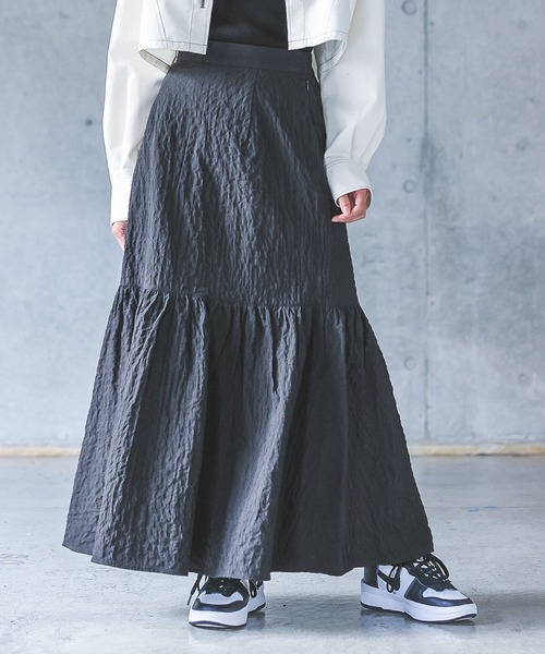 PAGEBOY(ページボーイ)の「ジャガードティアードスカート(スカート・レディース・オフホワイト/ブラック/イエロー系・FREE)」の11枚目の写真