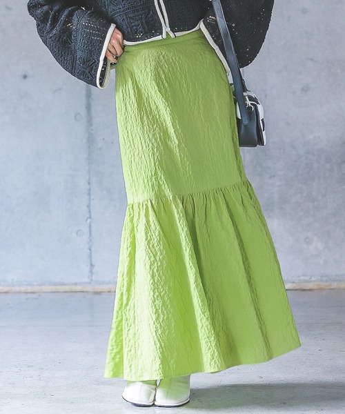 PAGEBOY(ページボーイ)の「ジャガードティアードスカート(スカート・レディース・オフホワイト/ブラック/イエロー系・FREE)」の15枚目の写真