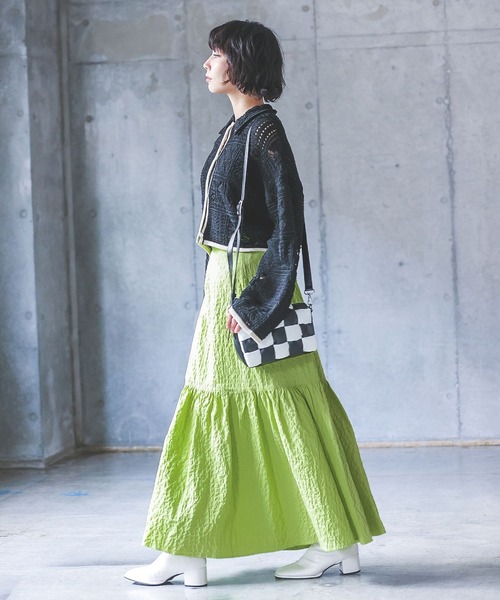 PAGEBOY(ページボーイ)の「ジャガードティアードスカート(スカート・レディース・オフホワイト/ブラック/イエロー系・FREE)」の17枚目の写真