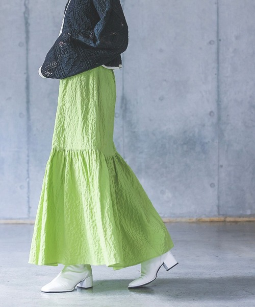 PAGEBOY(ページボーイ)の「ジャガードティアードスカート(スカート・レディース・オフホワイト/ブラック/イエロー系・FREE)」の14枚目の写真