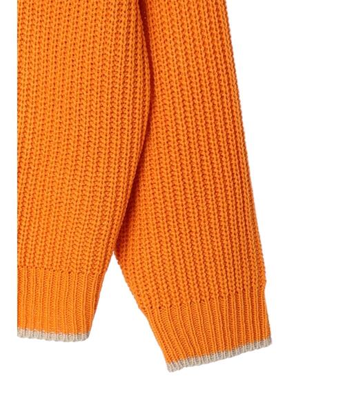 Green　Parks（グリーンパークス）の「配色アゼ編ニットプルオーバー（ニット/セーター・レディース・パープル/オフホワイト/オレンジ・FREE）」の20枚目の写真