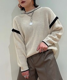 Green　Parks | 配色アゼ編ニットプルオーバー(ニット/セーター)