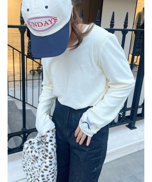 JUMELLE（ジュメロ）の「ベロアルバントップ（Tシャツ/カットソー・レディース・ピンク/アイボリー・FREE）」の14枚目の写真