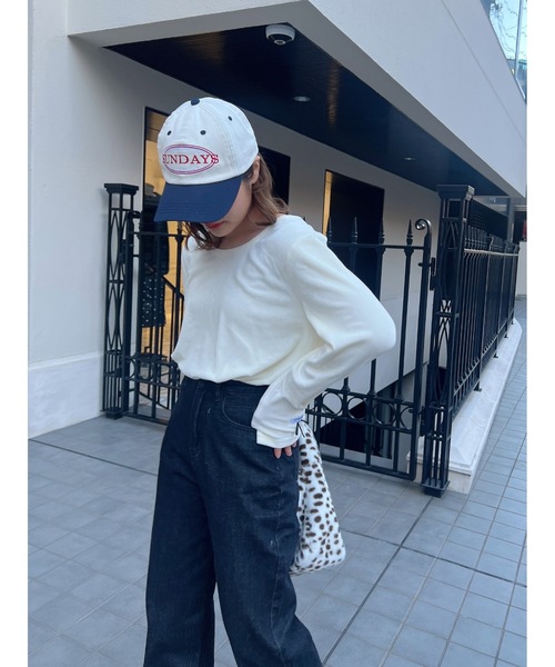 JUMELLE（ジュメロ）の「ベロアルバントップ（Tシャツ/カットソー・レディース・ピンク/アイボリー・FREE）」の9枚目の写真