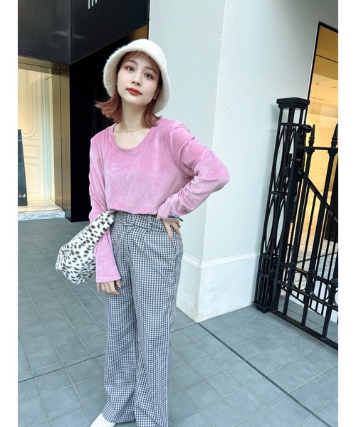 JUMELLE（ジュメロ）の「ベロアルバントップ（Tシャツ/カットソー・レディース・ピンク/アイボリー・FREE）」の10枚目の写真