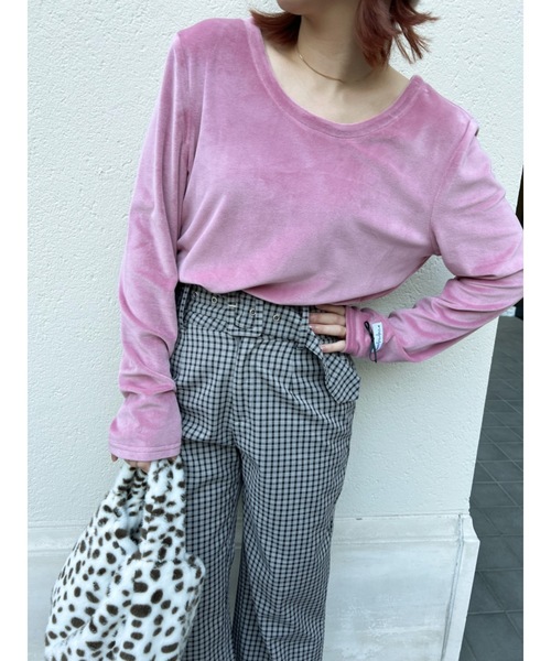 JUMELLE（ジュメロ）の「ベロアルバントップ（Tシャツ/カットソー・レディース・ピンク/アイボリー・FREE）」の11枚目の写真