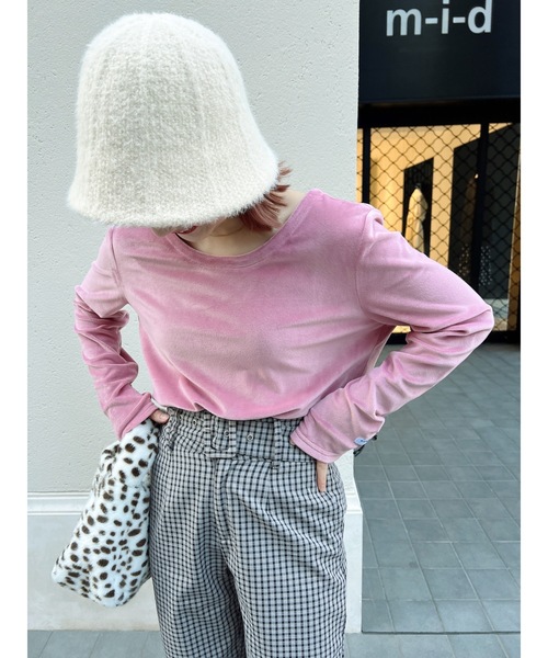 JUMELLE（ジュメロ）の「ベロアルバントップ（Tシャツ/カットソー・レディース・ピンク/アイボリー・FREE）」の17枚目の写真