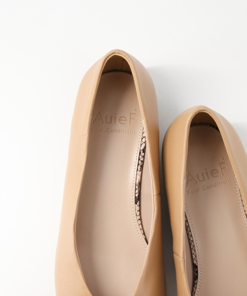 Gready Brilliant（グレディブリリアン）の「レザースクエアトゥフラットシューズ（バレエシューズ・レディース・キャメル/アイボリー・38/37/36）」の8枚目の写真