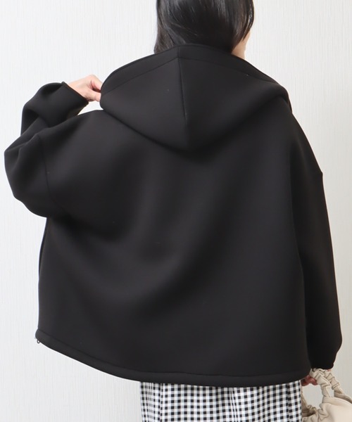 libelle more（リベル モア）の「ダイバー素材　フード付きジャケット（その他アウター・レディース・ベージュ/ネイビー/アイボリー/ブラック/杢グレー/チャコールグレー/モカ・M/L）」の21枚目の写真