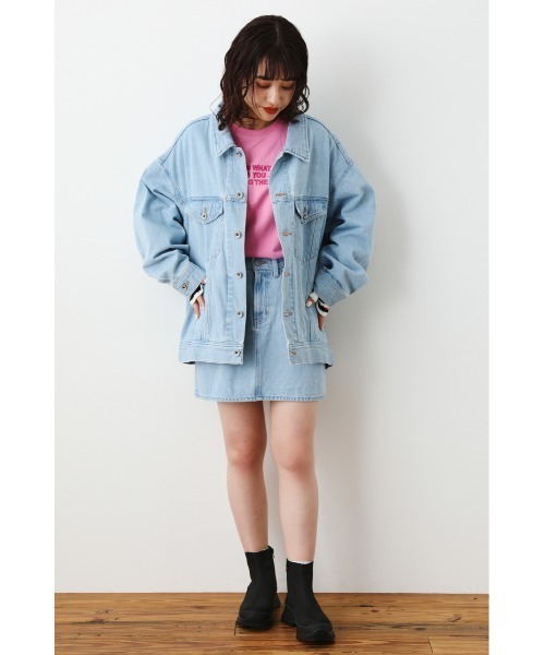 RODEO CROWNS WIDE BOWL(ロデオクラウンズワイドボウル)の「LOSE COLOR DENIM JACKET(デニムジャケット・レディース・ホワイト/ライトブルー・FREE)」の7枚目の写真
