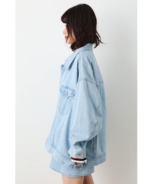 RODEO CROWNS WIDE BOWL(ロデオクラウンズワイドボウル)の「LOSE COLOR DENIM JACKET(デニムジャケット・レディース・ホワイト/ライトブルー・FREE)」の12枚目の写真