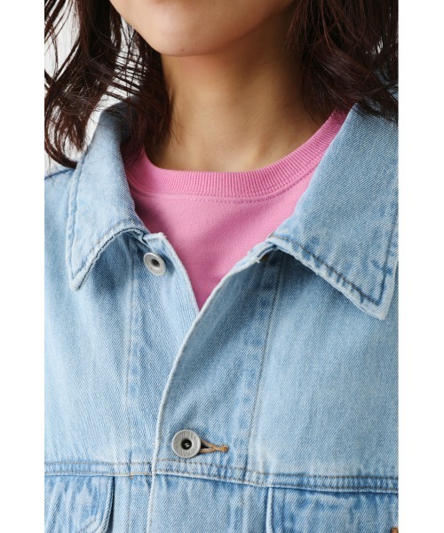 RODEO CROWNS WIDE BOWL(ロデオクラウンズワイドボウル)の「LOSE COLOR DENIM JACKET(デニムジャケット・レディース・ホワイト/ライトブルー・FREE)」の5枚目の写真