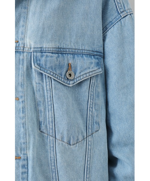 RODEO CROWNS WIDE BOWL(ロデオクラウンズワイドボウル)の「LOSE COLOR DENIM JACKET(デニムジャケット・レディース・ホワイト/ライトブルー・FREE)」の3枚目の写真