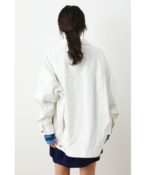 RODEO CROWNS WIDE BOWL(ロデオクラウンズワイドボウル)の「LOSE COLOR DENIM JACKET(デニムジャケット・レディース・ホワイト/ライトブルー・FREE)」の6枚目の写真
