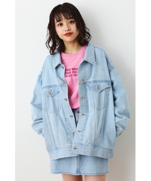RODEO CROWNS WIDE BOWL(ロデオクラウンズワイドボウル)の「LOSE COLOR DENIM JACKET(デニムジャケット・レディース・ホワイト/ライトブルー・FREE)」の19枚目の写真
