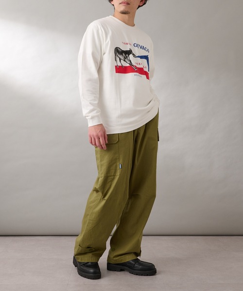 GEVACO(ゲバコ)の「【GEVACO/ゲバコ】馬プリント長袖Tee(Tシャツ/カットソー・メンズ・ブラック/ホワイト/ベージュ・L)」の7枚目の写真