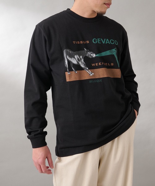 GEVACO(ゲバコ)の「【GEVACO/ゲバコ】馬プリント長袖Tee(Tシャツ/カットソー・メンズ・ブラック/ホワイト/ベージュ・L)」の10枚目の写真