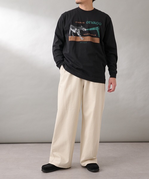 GEVACO(ゲバコ)の「【GEVACO/ゲバコ】馬プリント長袖Tee(Tシャツ/カットソー・メンズ・ブラック/ホワイト/ベージュ・L)」の14枚目の写真