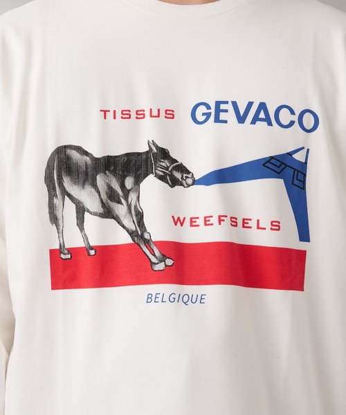 GEVACO(ゲバコ)の「【GEVACO/ゲバコ】馬プリント長袖Tee(Tシャツ/カットソー・メンズ・ブラック/ホワイト/ベージュ・L)」の20枚目の写真